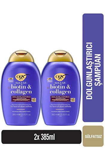 OGX Organix Biotin & Collagen Şampuan 385 ml X2 Adet