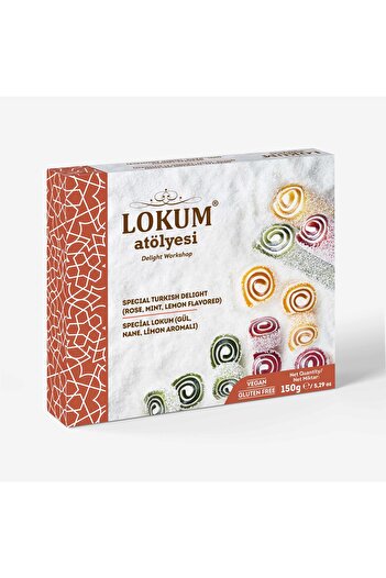 Lokum Atölyesi Special Turkish Delight (Rose, Mint, Lemon Flavored) 150g