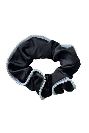 TAKIŞTIR Black Color Pearl Detailed Bagel Buckle