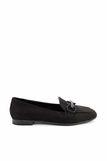 Bambi Black Suede Women's Ballerinas K01671055902