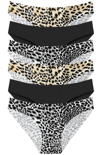 Newlilla 301 Bikini cu laser fără cusături pentru femei, pachet de 6 chiloți