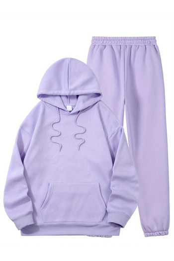 PENTHİLUS Cute Cat Print Casual Sportswear Set with Hooded Sweatshirt and Pants