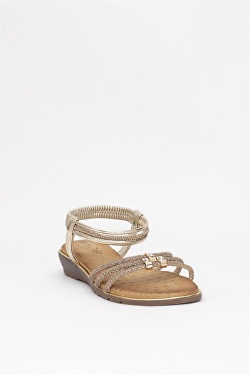 Guja 25Y174 Women's Stone Flat Sandals Gold