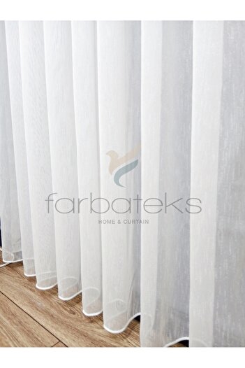 Taç Exculusive Mimosa Iron-Free, Wrinkle-Free Plain 2 Layer Pleated Tulle Curtain