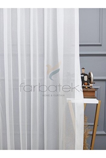 Taç Exculusive Mother of Pearl Ironing Resistant Wrinkle Resistant Plain 2 Layer Pleated Tulle Curtain