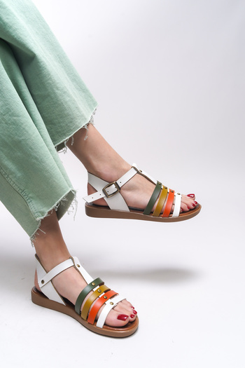Riccon White Lizcaiah Women's Sandals 0012201