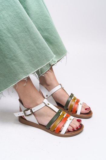 Riccon White Lizcaiah Women's Sandals 0012201