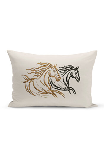 Bertille Home Classic Horse Series Double Sided Digital Printed Throw Pillow Cover (Horse)