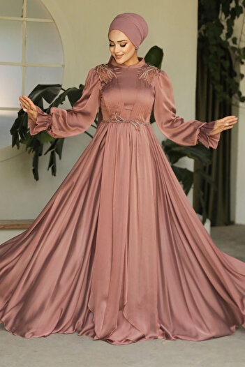 Neva Style Balloon Sleeve Tile Hijab Evening Dress 21910Krmt