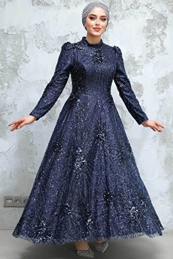Neva Style Блакитна сукня з бісером 50461l