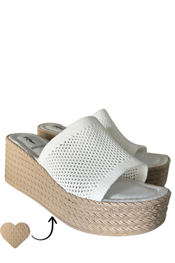 GÜR MODA AYAKKABI Women's Orthopedic Mesh Detailled Wedding Heel Slippers