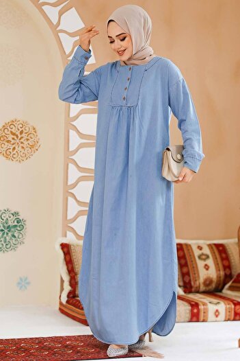 Neva Style Hijab Jeans Blue Dress - 19121m