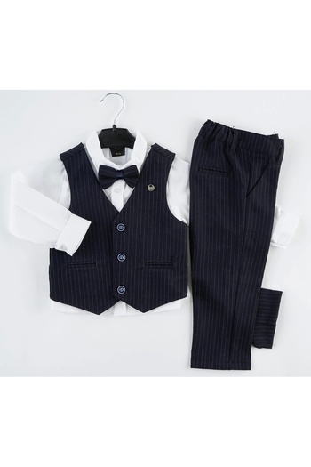 Mc Emirix Kids Wear Striped 3 Button Vest