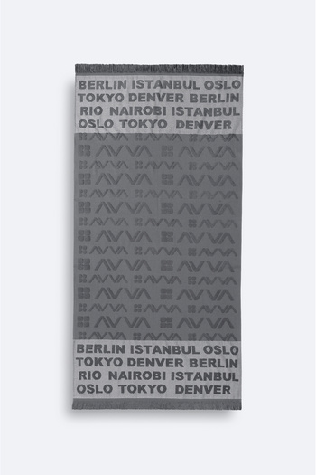 Avva Ανδρική πετσέτα Anthracite Jacquard City Written A51Y8200