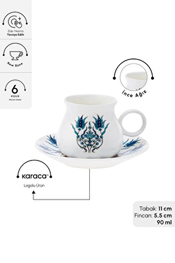 Karaca Set cești de cafea Bursa pentru 6 persoane 90 ml