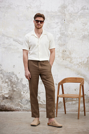 Trendyol Collection Білі чоловічі гольфи Сорочка TMNSS25GO00067 з текстурованою щільною тканиною Regular Fit