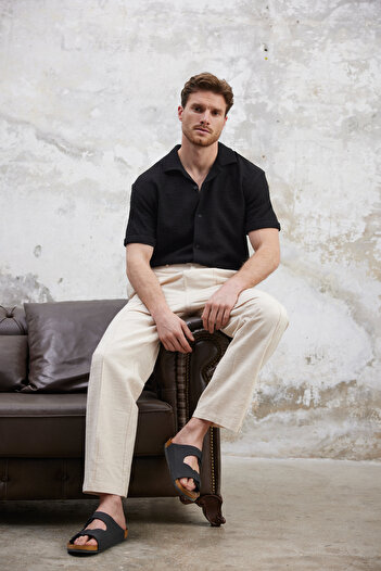Trendyol Collection Ecru Wide Leg Linen Look Cotton Summer Trousers Tmnss25Pl00030