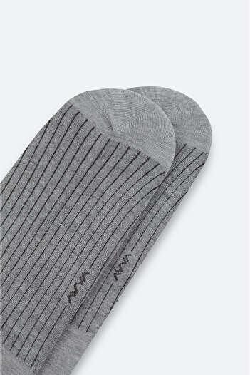 Avva Erkek Gri Bambu Sneaker Çorap A51Y8504