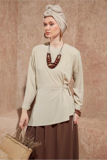 Alvina 44608 Model Gathered Waist Blouse
