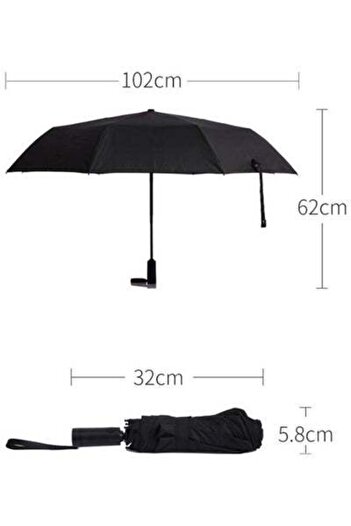 HALAMODO Anti-UV Sun Umbrella Black
