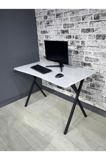 hey modüler mobilya Heygaming Profesyonel Oyuncu Masası Beyaz Bilgisayar Çalışma Masası 120 Cm