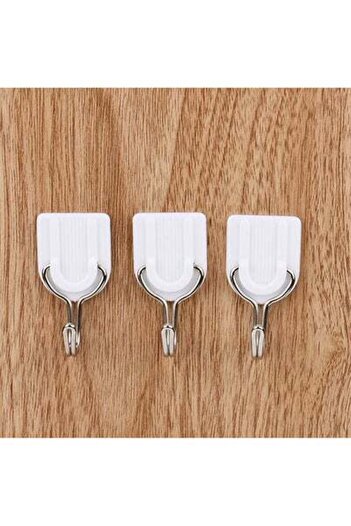 HALAMODO 6-Piece Wall Sticky Hooks White 2.50 x 4.70 x 2.00cm