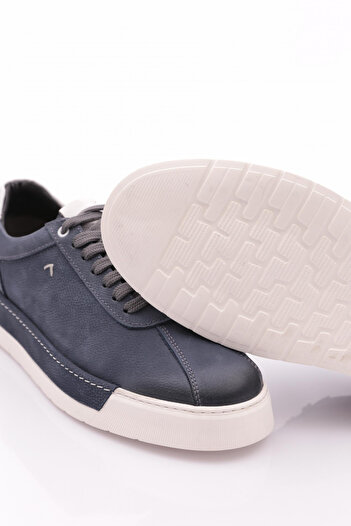 DGN Erkek Sneakers Ayakkabı Hakiki Deri Mavi Nubuk 156931075