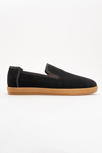 by selvi Lukka Shoes Ανδρικά παπούτσια Mira από μαύρο δέρμα με ελαστικό κορδόνι