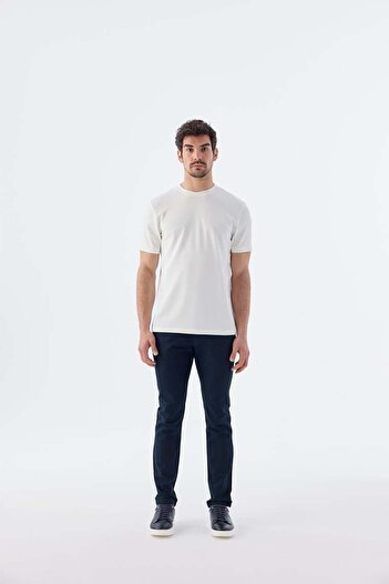 Jakamen White Slim Fit Crew Neck T-Shirt