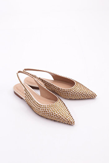 DGN Women's Ballerinas Gold Gold Stone 41521085