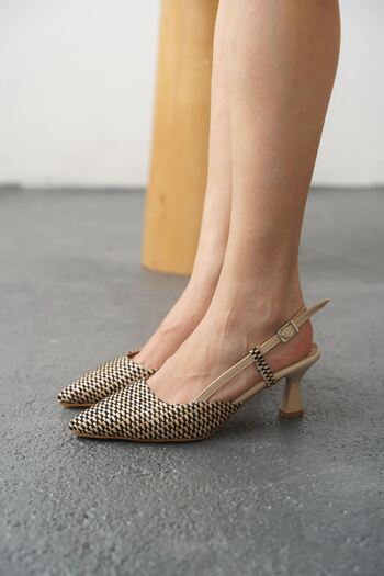 MODAADAM Women's Erica Heeled Shoes - Straw and Skin