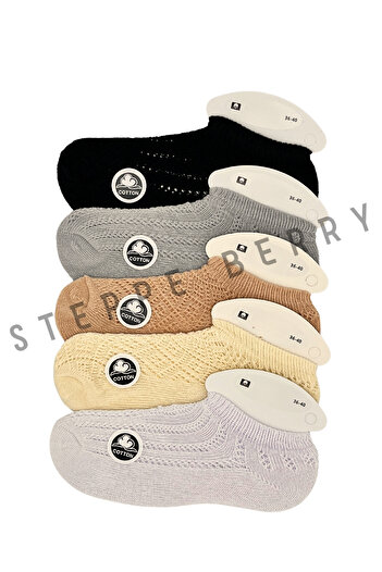 STEPPE BERRY 5 Pairs of Fishnet Sneakers Socks