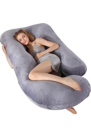 Yelajoy G Shaped Pregnancy Pillow,with Removable Cover,Relieve Fibromyalgia,Gift for Pregnant Mother,62inch