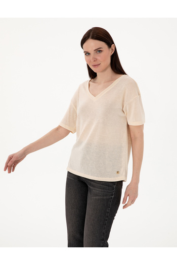 Pierre Cardin Cream Comfort Fit T-Shirt 50301492 -Vr071