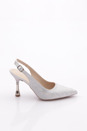 DGN Women's Pointed Toe Heeled Shoes Silver 61143534