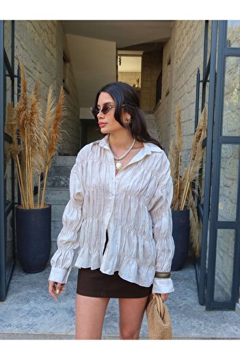 ESRAHELVACI Shirred and Flowy Shirt