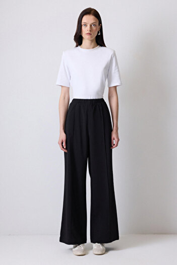 Touché Privé Ribbed Pants with Elastic Waist