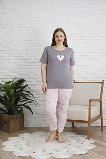SEBOTEKS Women's 100% Cotton Short-Sleeve Plus Size Pajamas Set 8000