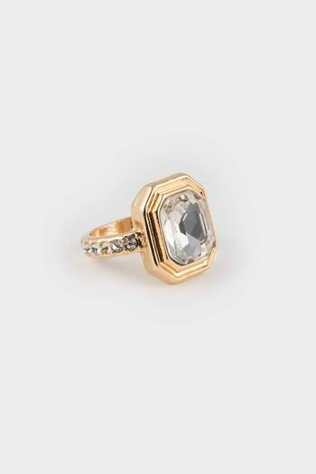 DeFacto Women's Stone 3-Piece Gold Ring E9093Axns
