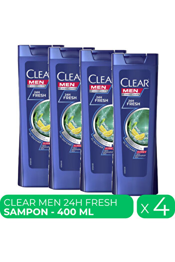Clear Men Cool Sport, sampon anti-matreata, 4 buc x 400 ml