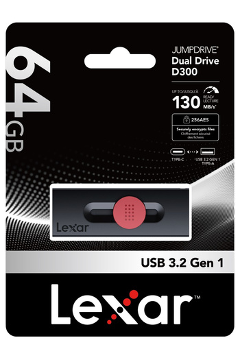 Lexar 64Gb Dual Type-C and Type-A USB 3.2 Flash Memory - Ljdd 300064 G-Bnbng