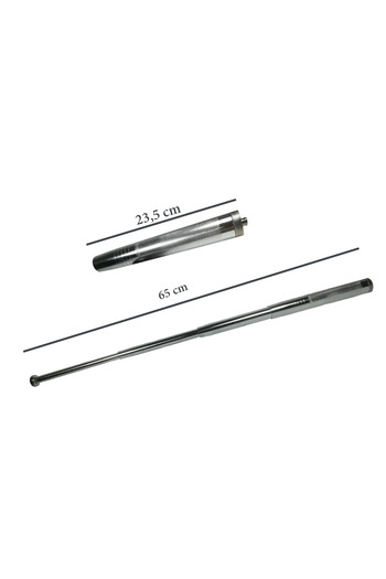 Depox Telescopic steel walking stick set, silver, 64 cm + gold skull rosette box