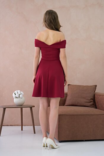 lovebox Bordo Mezuniyet Elbisesi Bordo Abiye Elbise 019