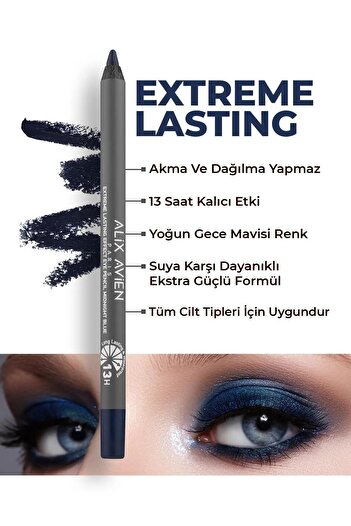 Alix Avien Uzun Süre Kalıcı Dolgunlaştırıcı Hacim Veren Topaklanmayan Suya Dayanıklı Mavi Göz Makyaj Seti
