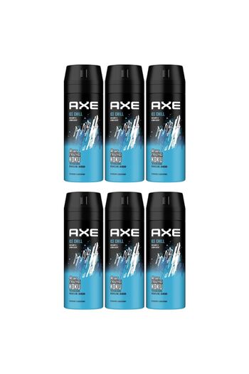 Axe Men's Deodorant & Body Spray Ice Chill 48 Hour Effective Fragrance 150 ml 6 Pcs