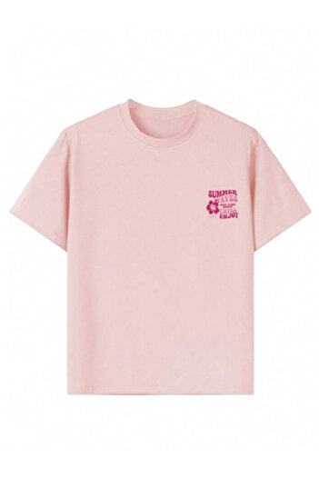 MOONBULL Kadın Summer Waves Sırt Baskılı Oversize T-shirt