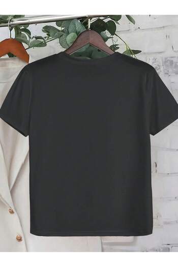 PENTHİLUS Large Size Women's Round Neck Sound Tape T-Shirt Classic Shirts
