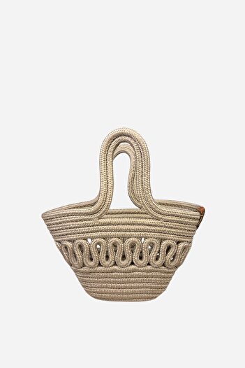 MaVaux Mara Kids Wicker Look Patterned Beach Bag