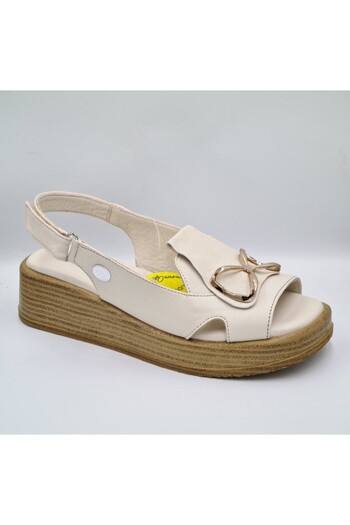 Mammamia Bone Color Leather Anatomical Extreme Sandals - Sweat Outside, 4cm Bo Zapatasi