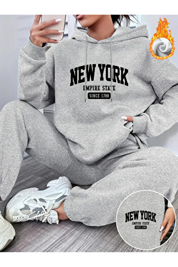 SimStone Plus Velvet Autumn and Winter Large Size Sportswear Two-Piece Set